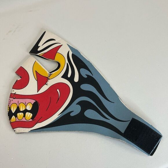 Hot Leather Clown Face Mask Motorcycle Rider Cold Weather Face Cover - Picture 2 of 5